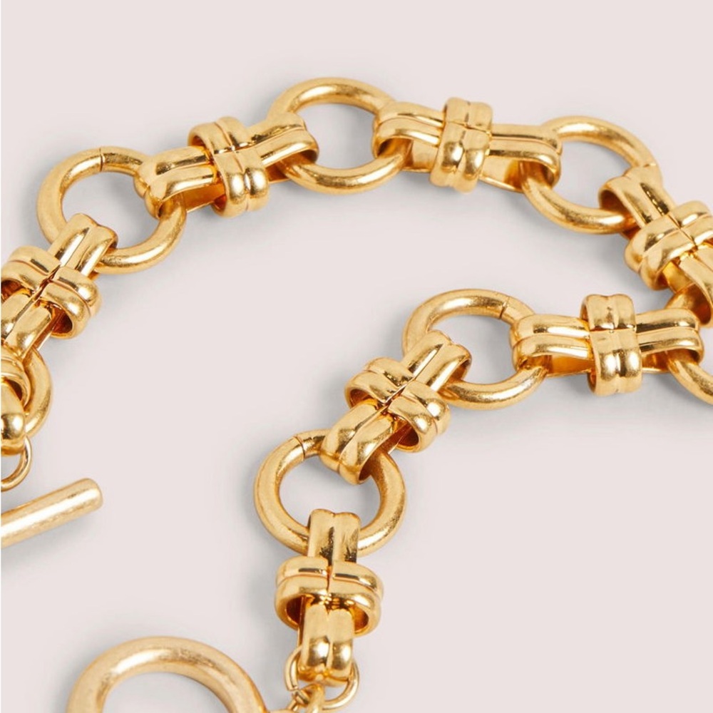 BODEN Gold Chain-Link Bracelet with Toggle Clasp NWT - Picture 3 of 3